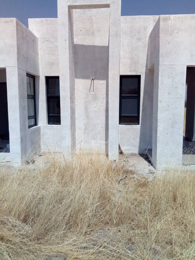 New-build home with aluminium windows, pre-plaster stage