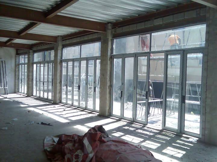 Full-height aluminium sliding doors onto a veranda, Windhoek